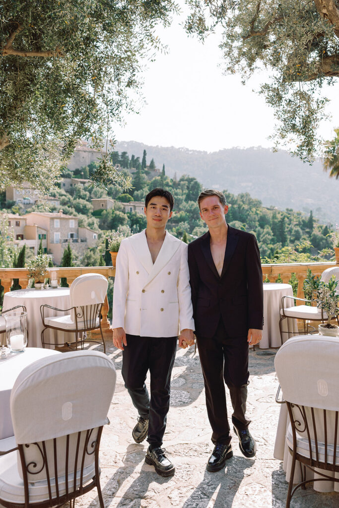 Soft, refined wedding portraits at Belmond La Residencia, Mallorca.